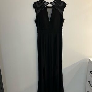 Night Way Collections Black Mesh Maxi Dress